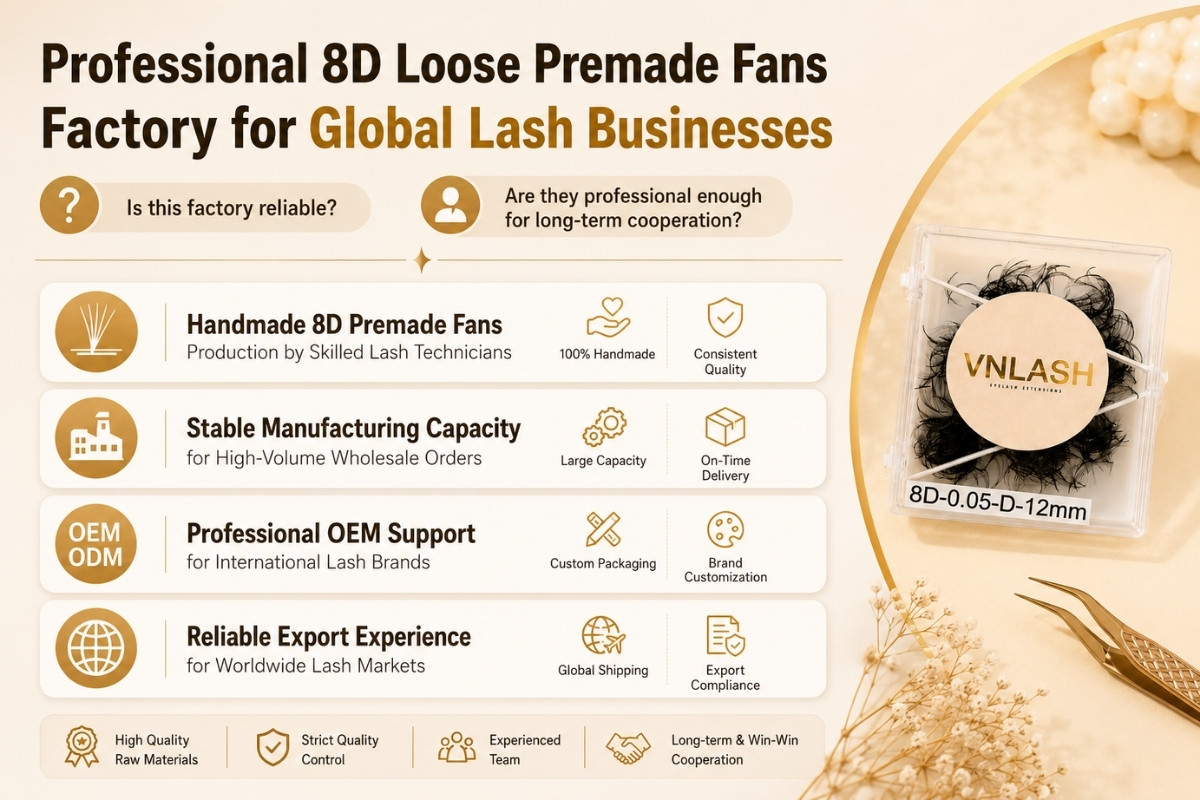 Professional 8D Loose Premade Fans Factory for Global Lash Businesses
