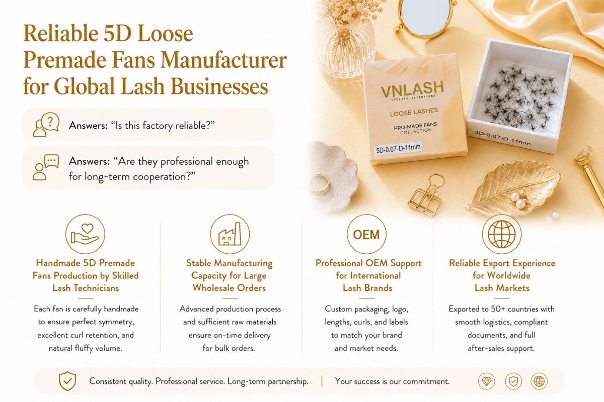 Reliable 5D Loose Premade Fans Manufacturer for Global Lash Businesses