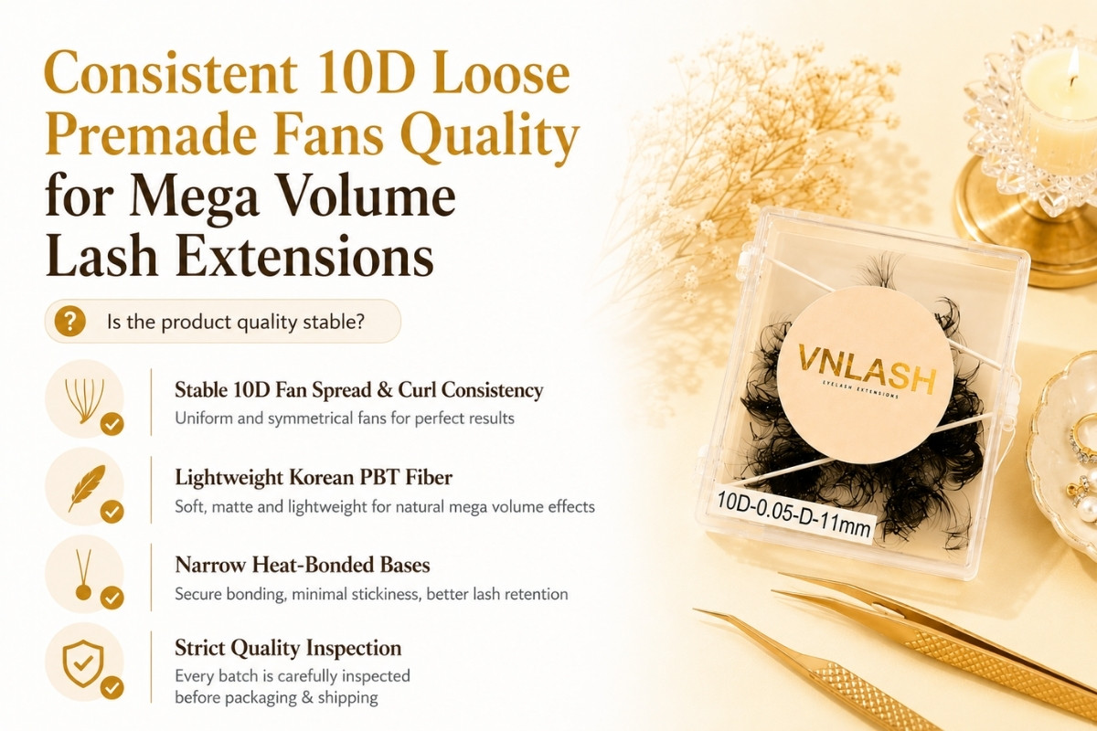 Consistent 10D Loose Premade Fans Quality for Mega Volume Lash Extensions