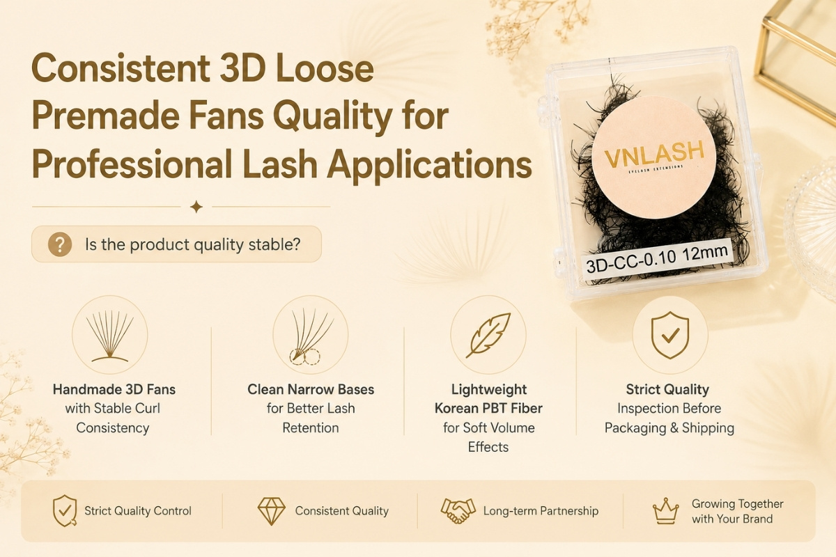 Consistent 3D Loose Premade Fans Quality for Professional Lash Applications