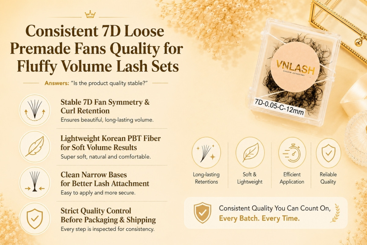 Consistent 7D Loose Premade Fans Quality for Fluffy Volume Lash Sets