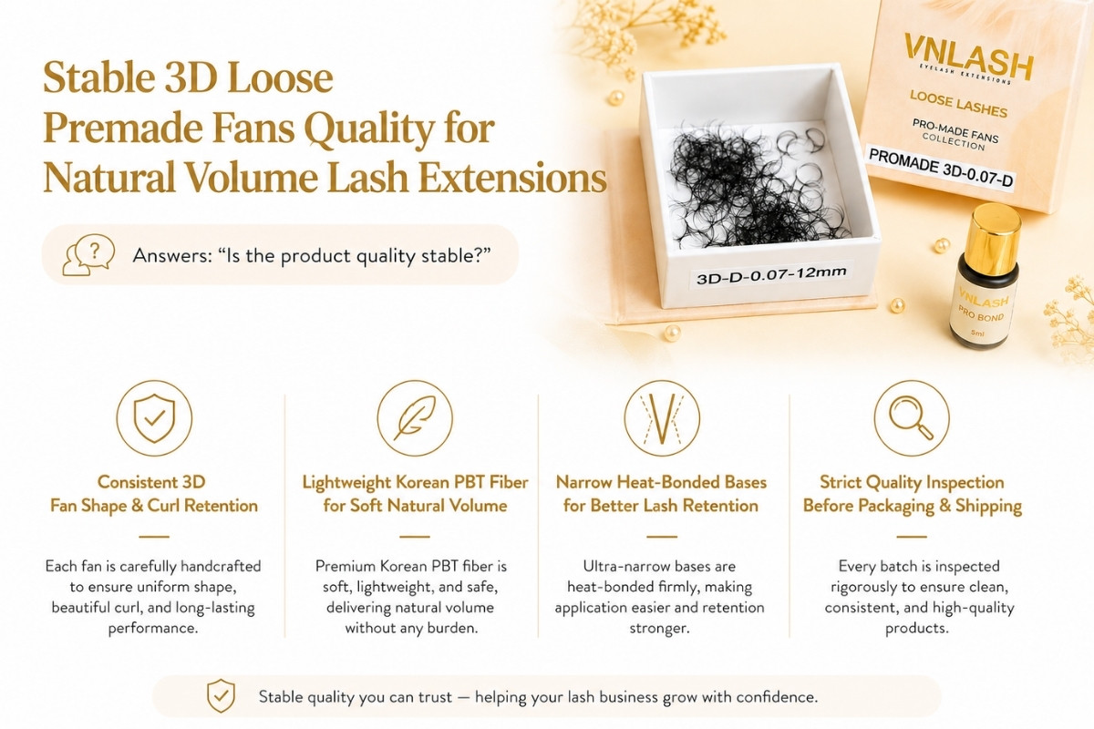 Stable 3D Loose Premade Fans Quality for Natural Volume Lash Extensions