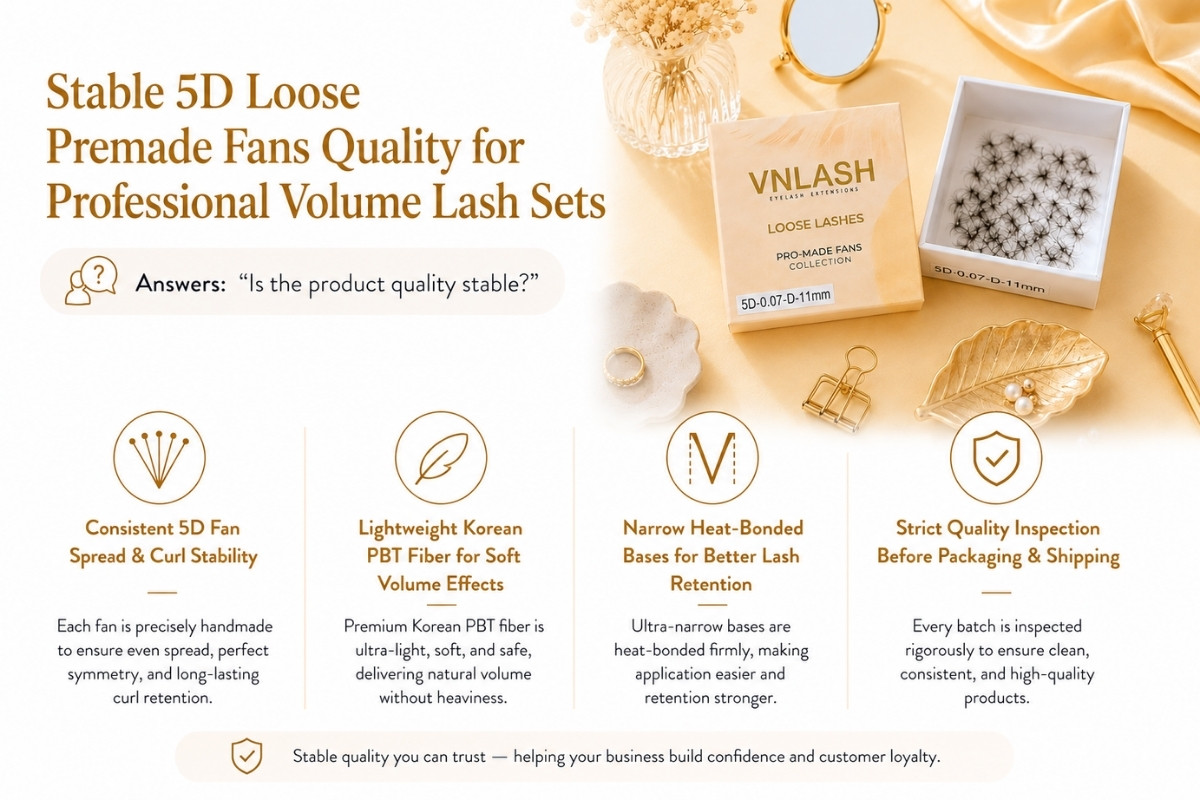Stable 5D Loose Premade Fans Quality for Professional Volume Lash Sets