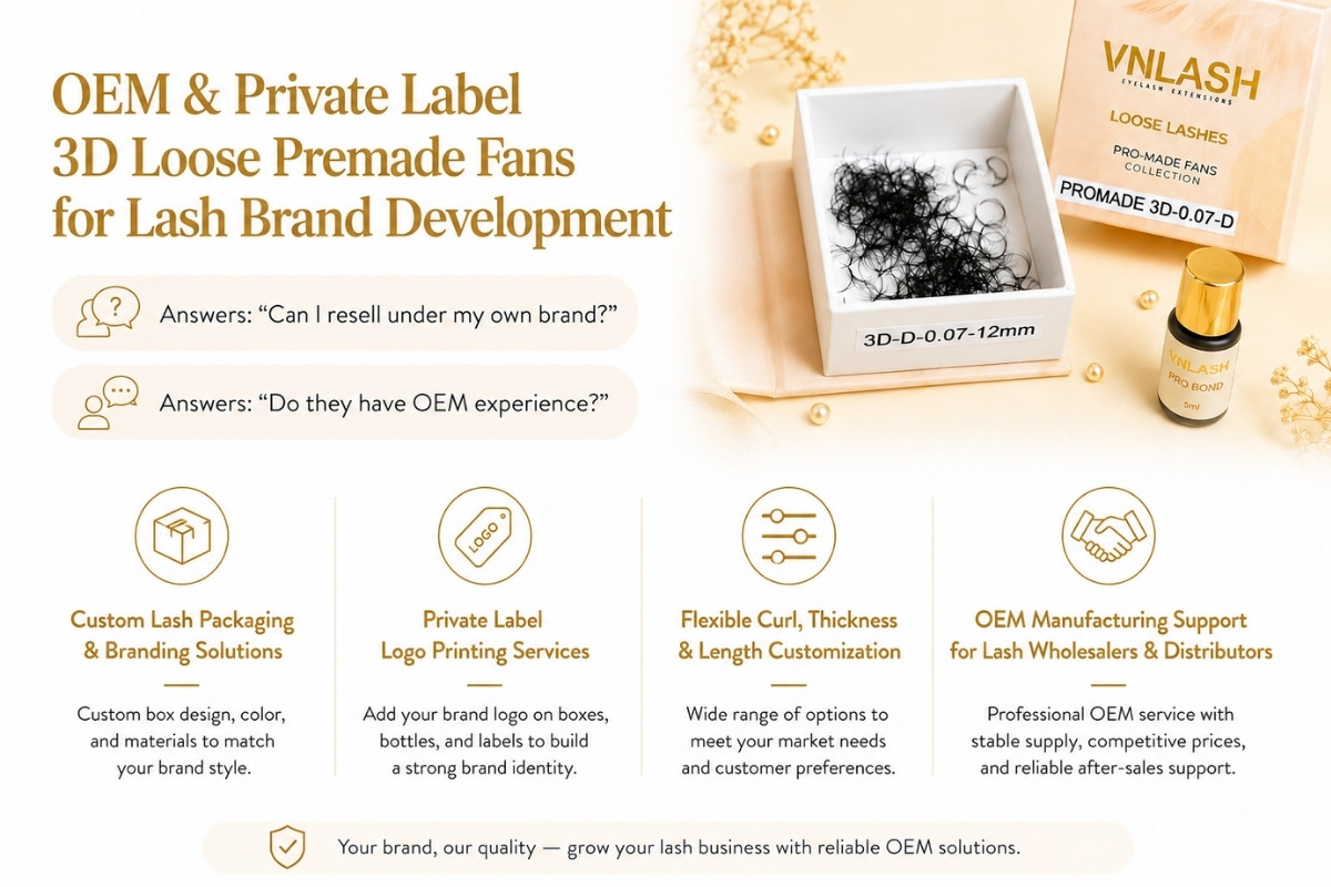 OEM & Private Label 3D Loose Premade Fans for Lash Brand Development