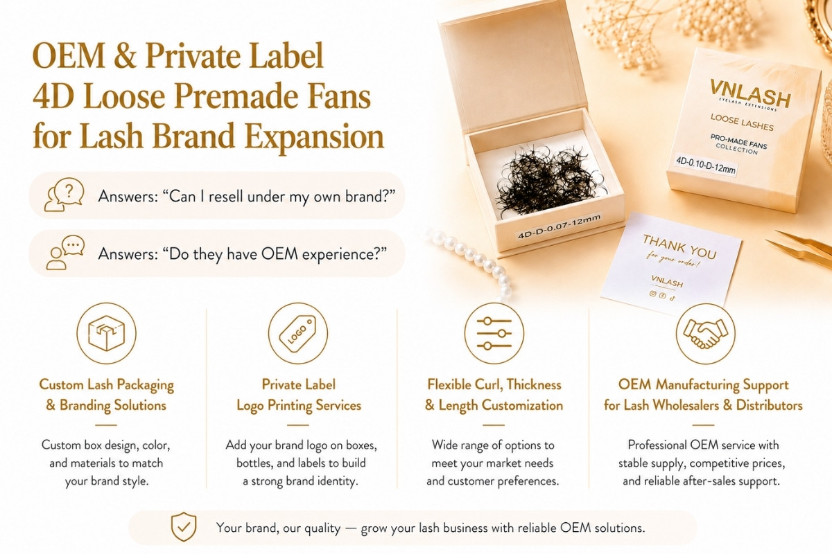 OEM & Private Label 4D Loose Premade Fans for Lash Brand Expansion