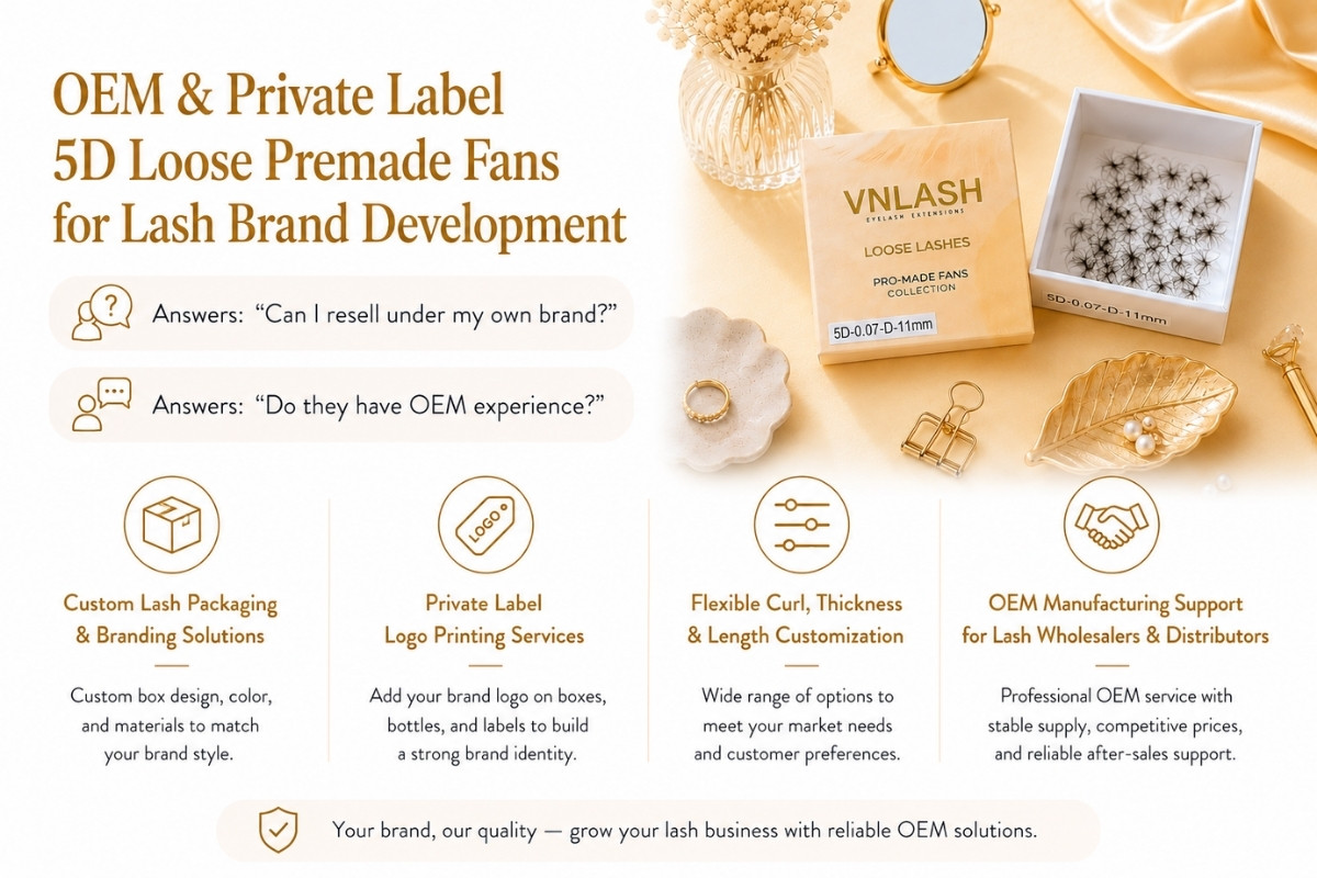 OEM & Private Label 5D Loose Premade Fans for Lash Brand Development