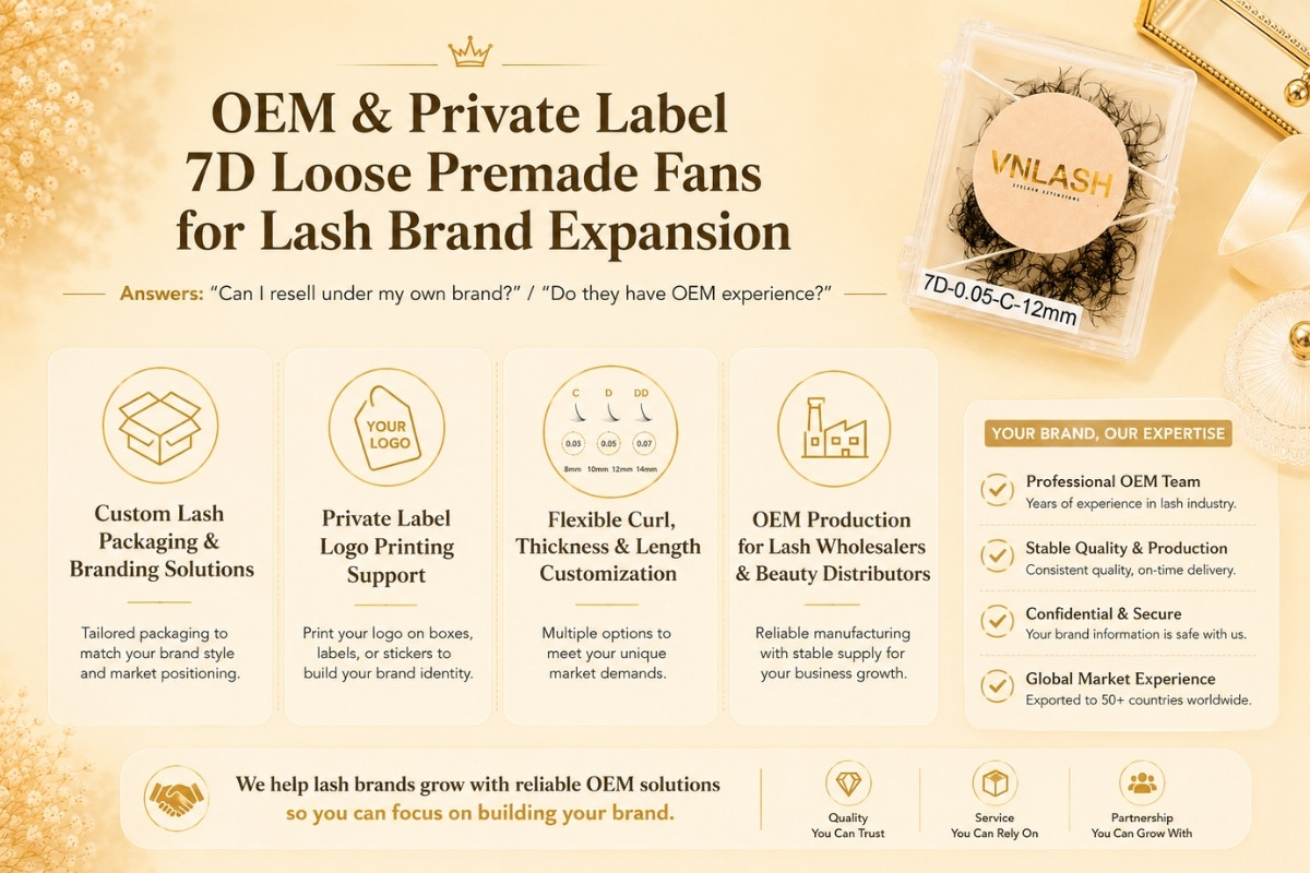 OEM & Private Label 7D Loose Premade Fans for Lash Brand Expansion