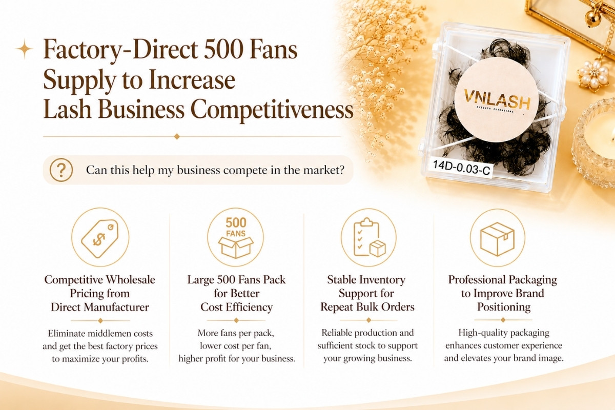 Factory-Direct 500 Fans Supply to Increase Lash Business Competitiveness