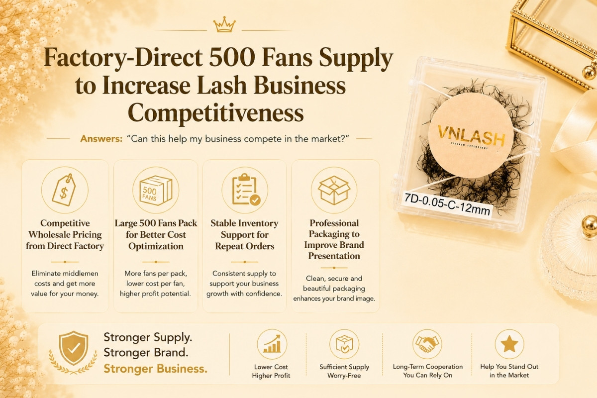 Factory-Direct 500 Fans Supply to Increase Lash Business Competitiveness