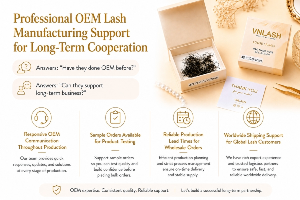 Professional OEM Lash Manufacturing Support for Long-Term Cooperation