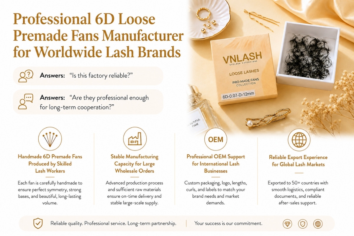 Professioneller Hersteller von losen 6D-Wimpernfächern für internationale Wimpernmarken