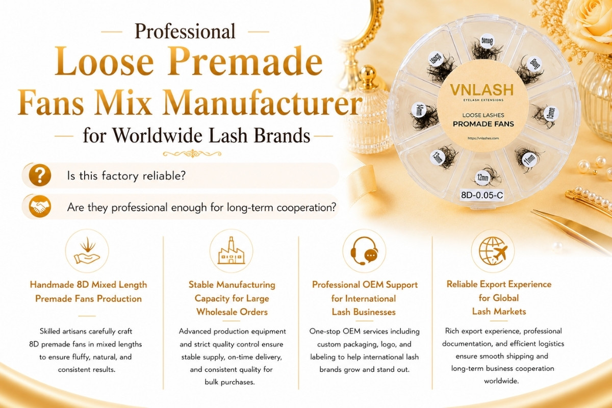 Professional Loose Premade Fans Mix Manufacturer for Worldwide Lash Brands