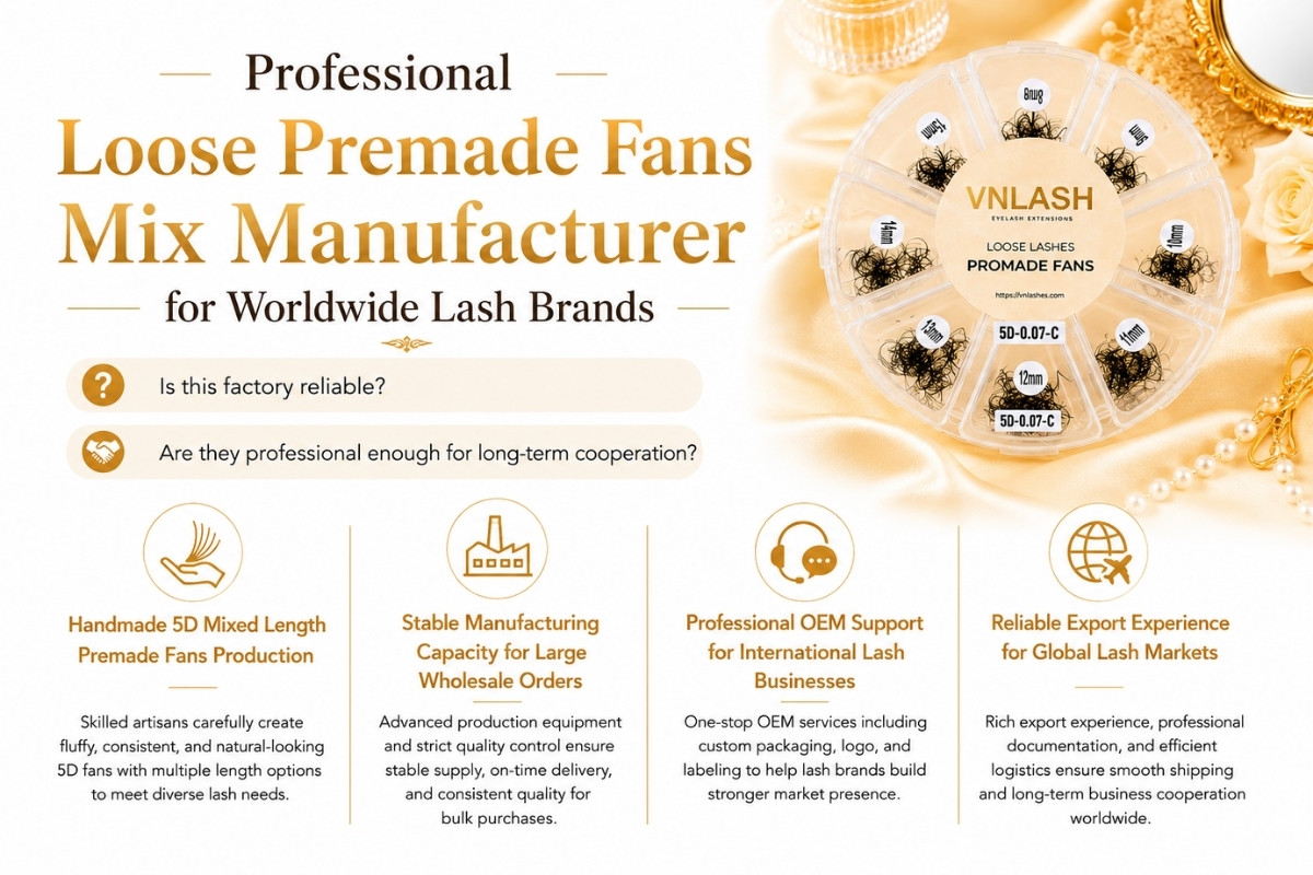 Professional Loose Premade Fans Mix Manufacturer for Worldwide Lash Brands