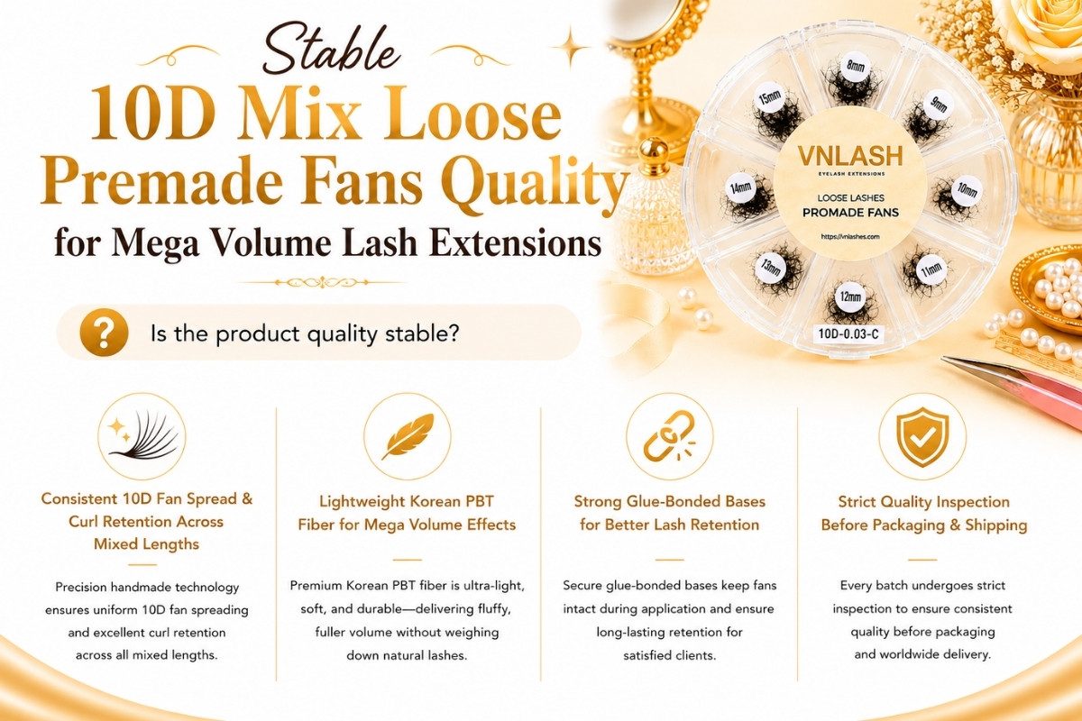 Stable 10D Mix Loose Premade Fans Quality for Mega Volume Lash Extensions