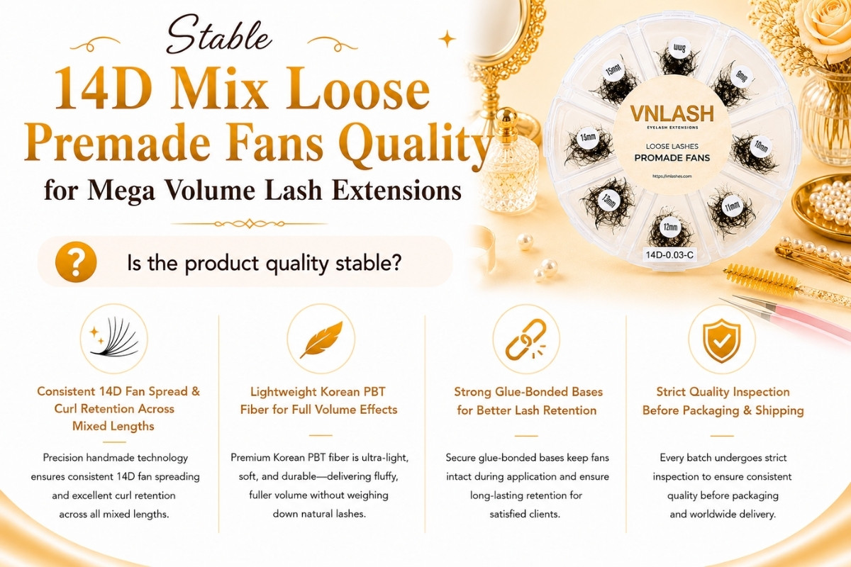 Stable 14D Mix Loose Premade Fans Quality for Mega Volume Lash Extensions