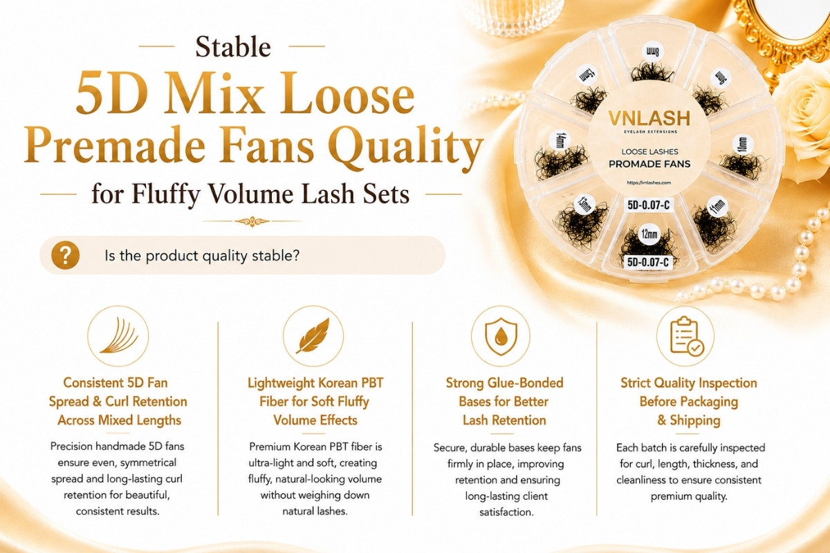 Stable 5D Mix Loose Premade Fans Quality for Fluffy Volume Lash Sets