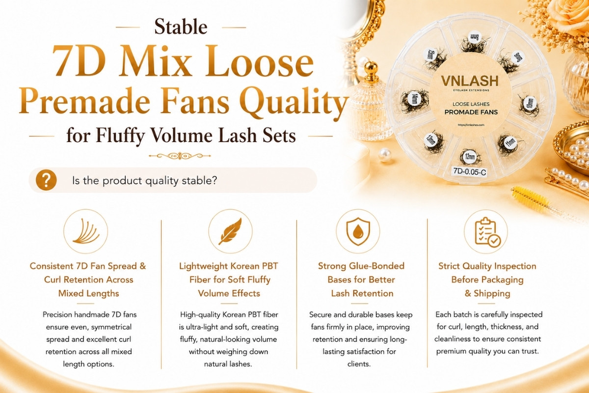 Stable 7D Mix Loose Premade Fans Quality for Fluffy Volume Lash Sets