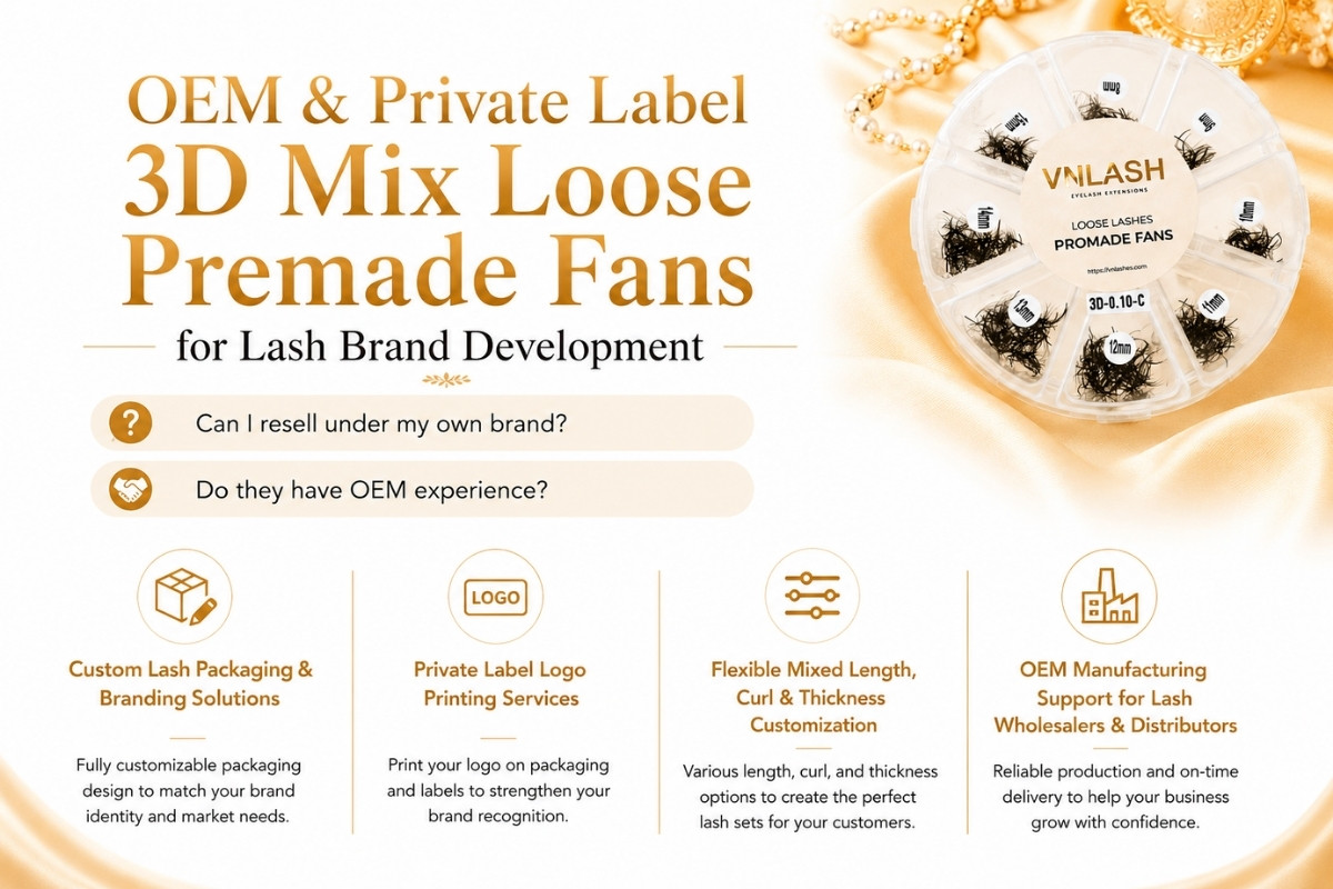 OEM & Private Label 3D Mix Loose Premade Fans for Lash Brand Development