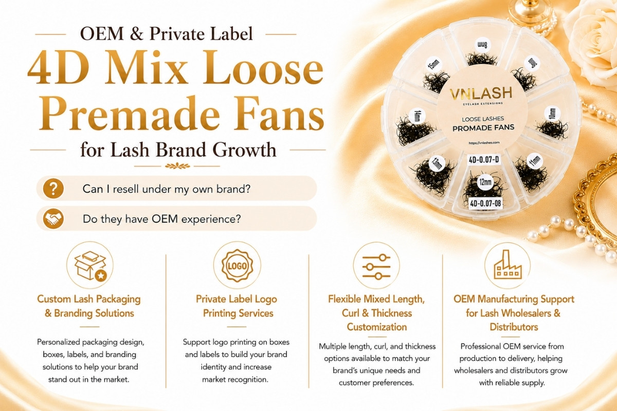 OEM & Private Label 4D Mix Loose Premade Fans for Lash Brand Growth