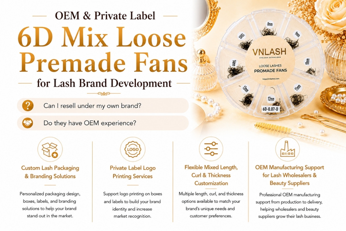OEM & Private Label 6D Mix Loose Premade Fans for Lash Brand Development