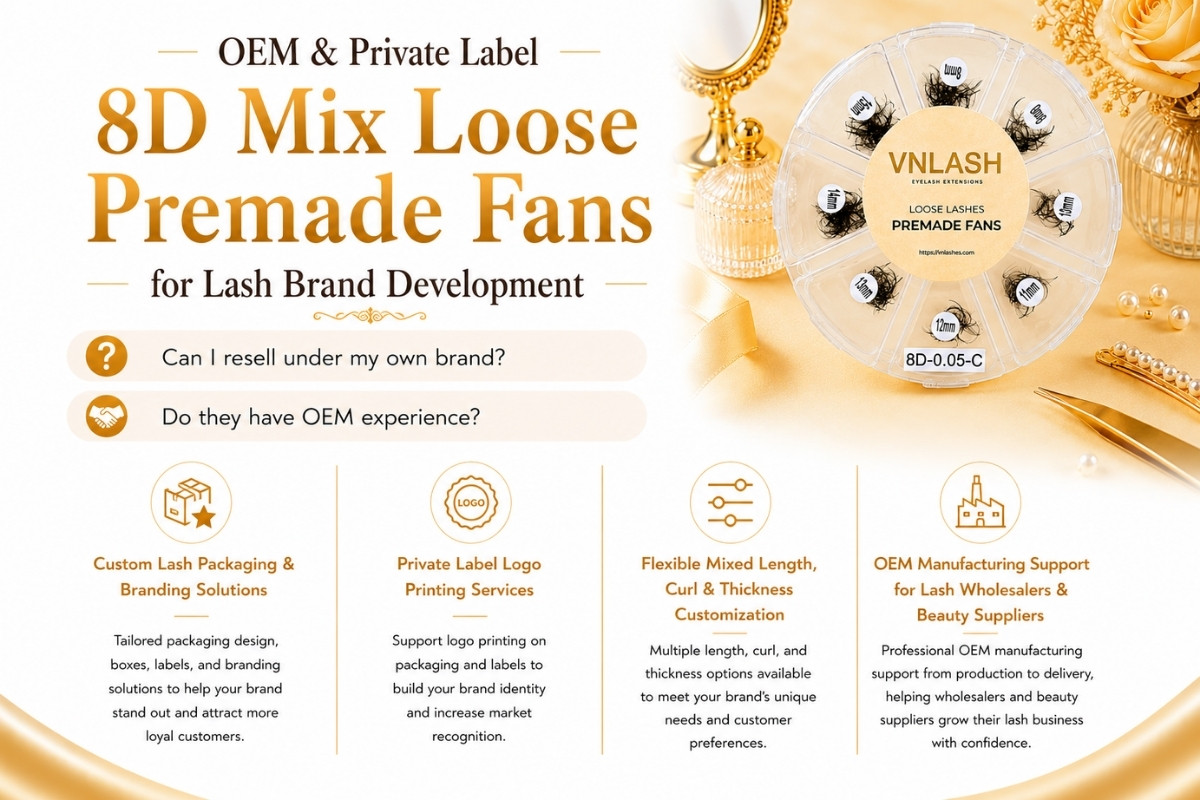 OEM & Private Label 8D Mix Loose Premade Fans for Lash Brand Development