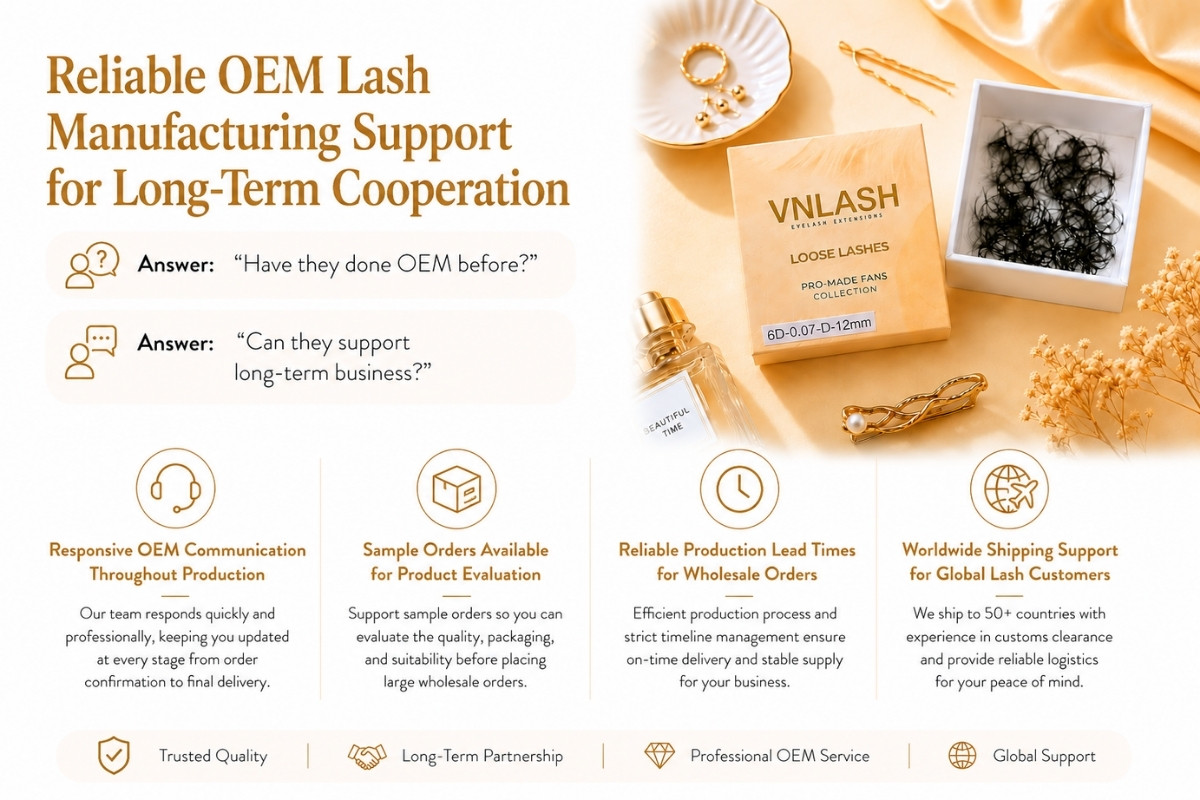 Zuverlässige OEM-Wimpernproduktion für eine langfristige Zusammenarbeit.