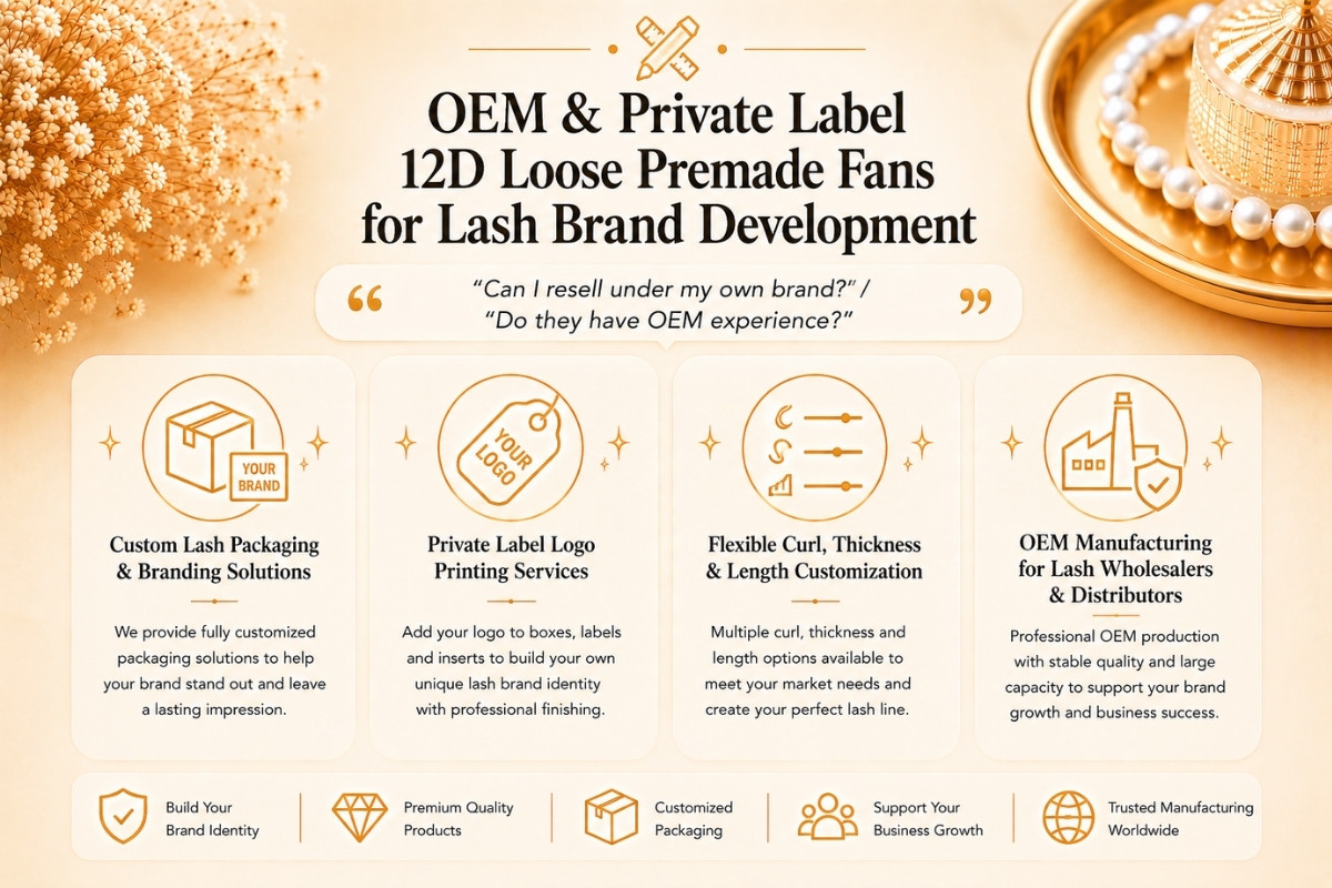 OEM & Private Label 12D рассыпные готовые пучки для развития бренда ресниц