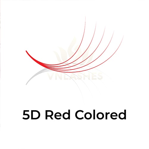 5D Red Colored Lashes Promade Fans Volume Eyelash Extension - VNLASHES