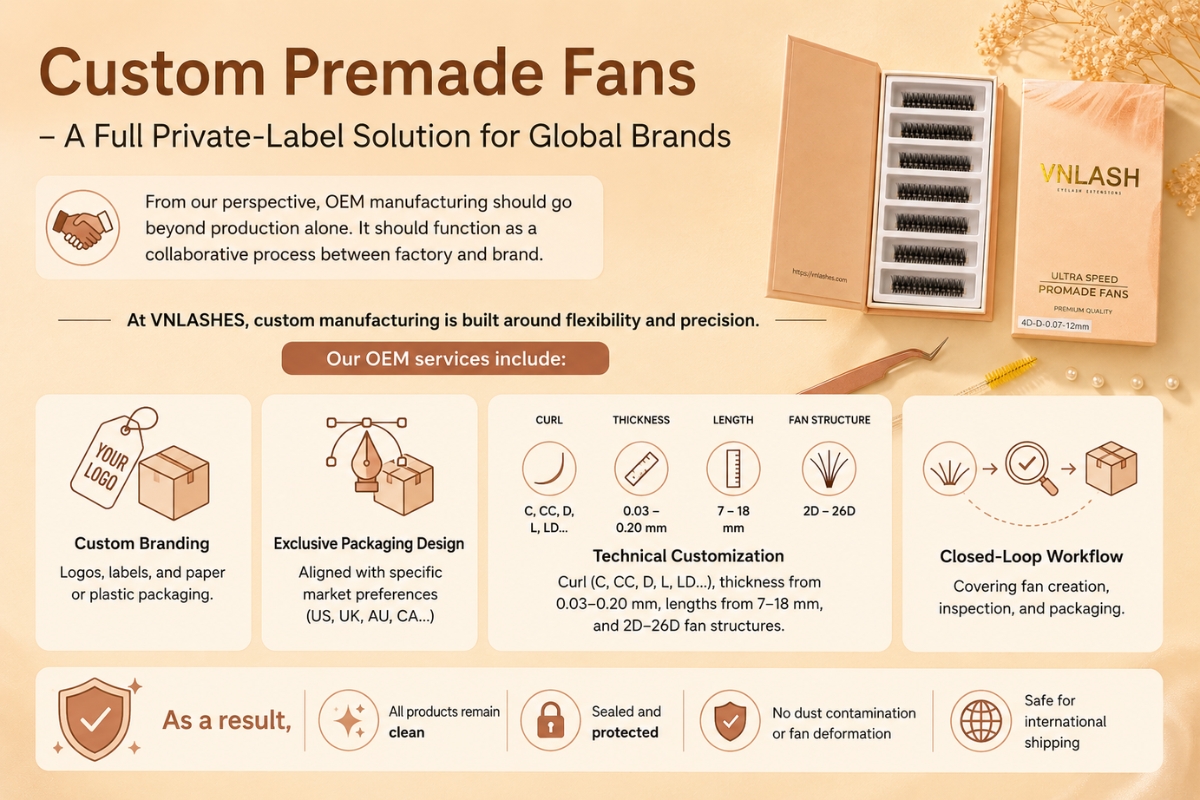Custom Premade Lash Fans Manufacturing