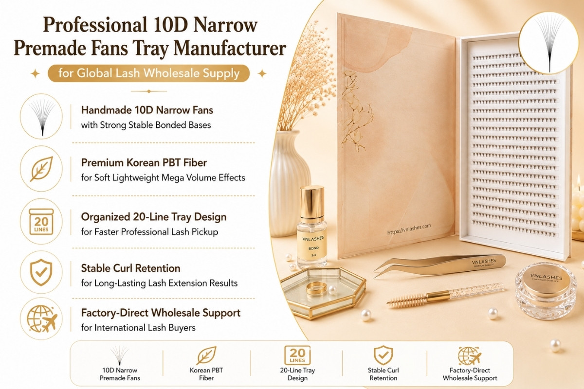 Professional 10D Narrow Premade Fans Tray Manufacturer for Global Lash Wholesale Supply