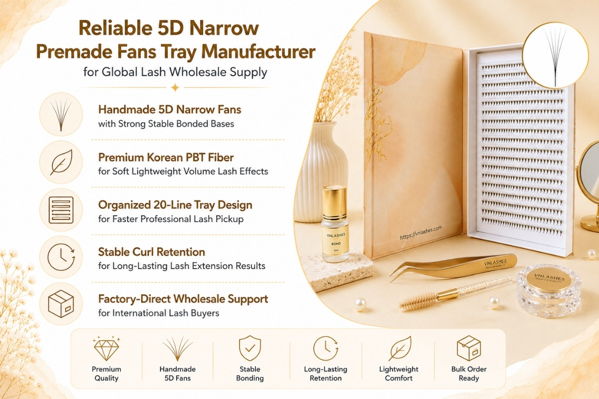 Reliable 5D Narrow Premade Fans Tray Manufacturer for Global Lash Wholesale Supply