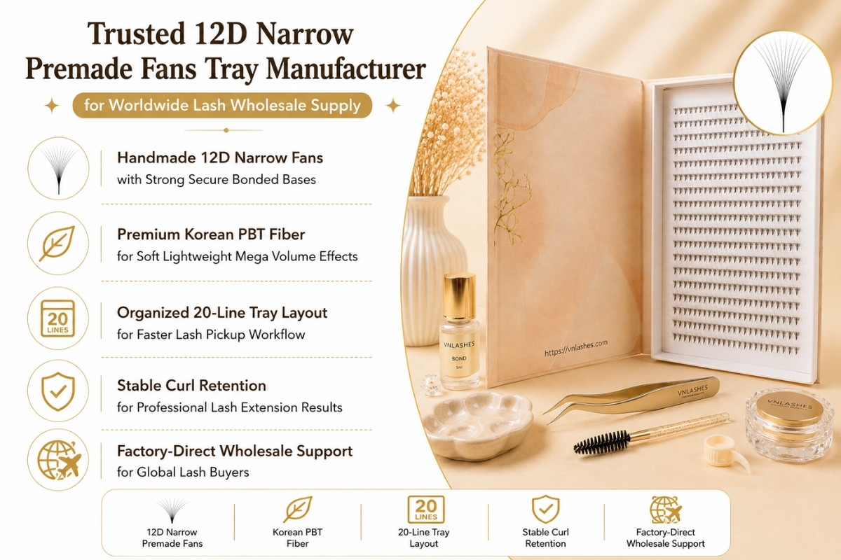 Trusted 12D Narrow Premade Fans Tray Manufacturer for Worldwide Lash Wholesale Supply