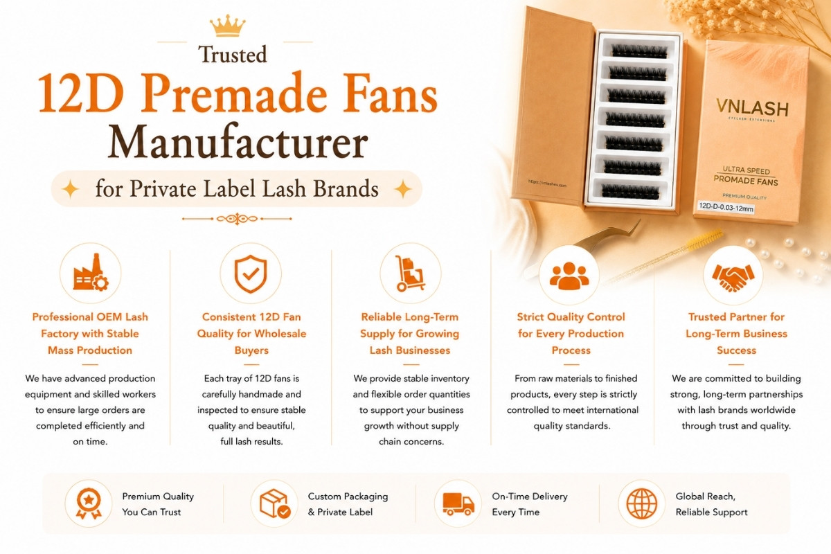 Trusted 12D Premade Fans Manufacturer for Private Label Lash Brands