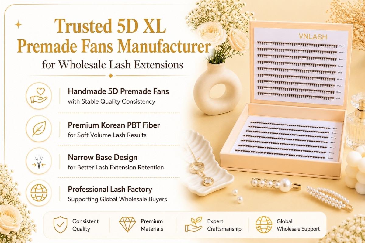Fabricant de confiance de plateaux XL de bouquets de cils préfabriqués 5D pour les extensions de cils en gros.