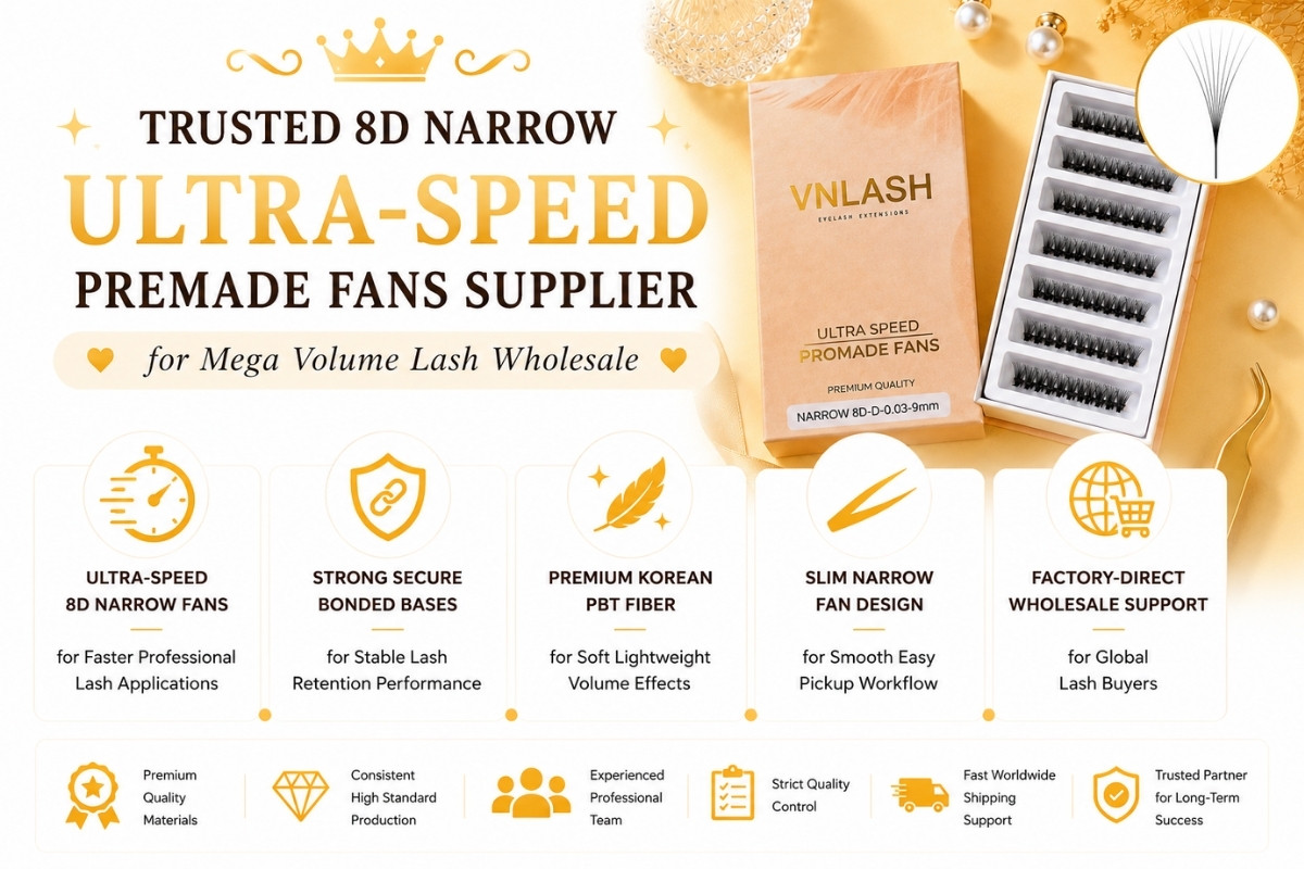Надёжный поставщик 8D Narrow Ultra-Speed готовых пучков для оптового наращивания ресниц Mega Volume