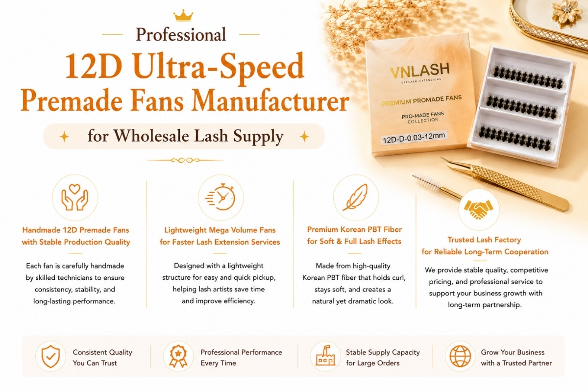 Professional 12D Ultra-Speed Premade Fans Manufacturer for Wholesale Lash Supply