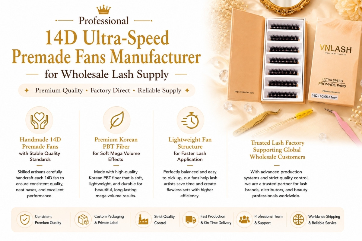 Professional 14D Ultra-Speed Premade Fans Manufacturer for Wholesale Lash Supply