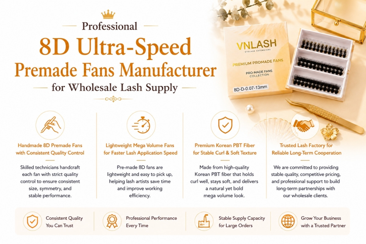 Professional 8D Ultra-Speed Premade Fans Manufacturer for Wholesale Lash Supply