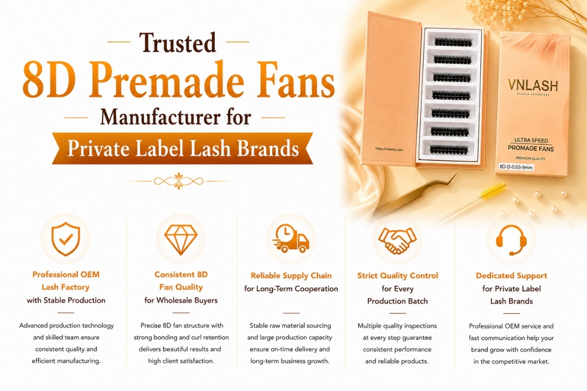 Trusted 8D Premade Fans Manufacturer for Private Label Lash Brands
