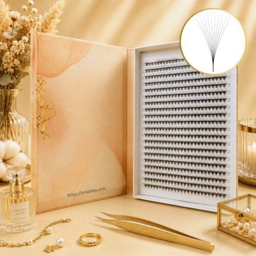 10D Premade Fans 20-Line Tray – 500 Fans | Premium Eyelash Supplier