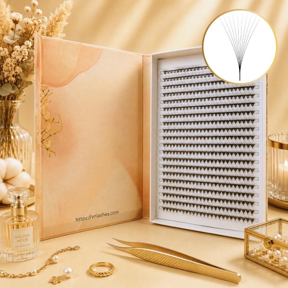 10D-Premade-Fans-20-Line-Tray-500 Fans-VNLASHES1 10D Premade Fans 20-Line Tray – 500 Fans | Premium Eyelash Supplier