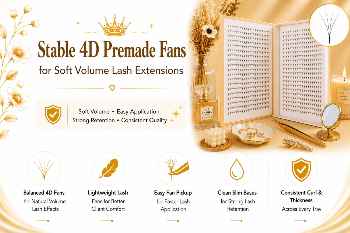 Stable 4D Premade Fans for Soft Volume Lash Extensions