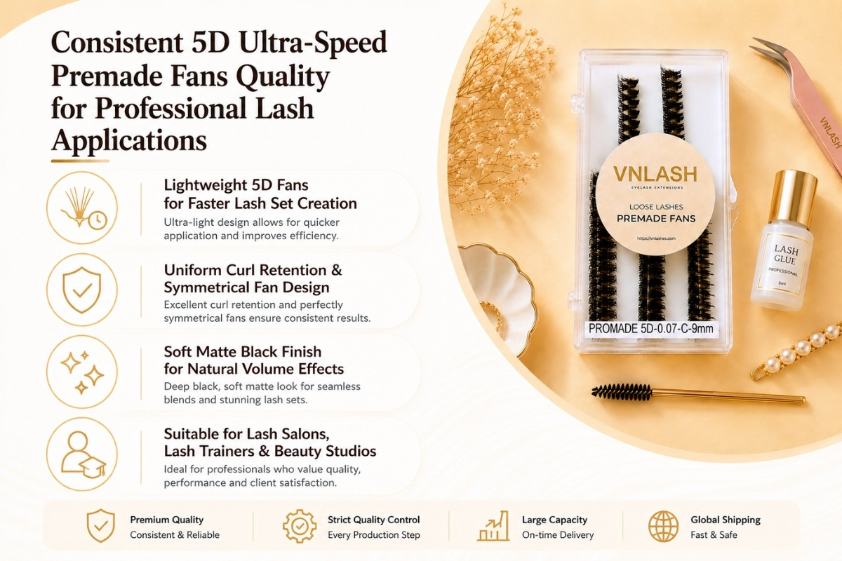 Consistent 5D Ultra-Speed Premade Fans Quality for Professional Lash Applications