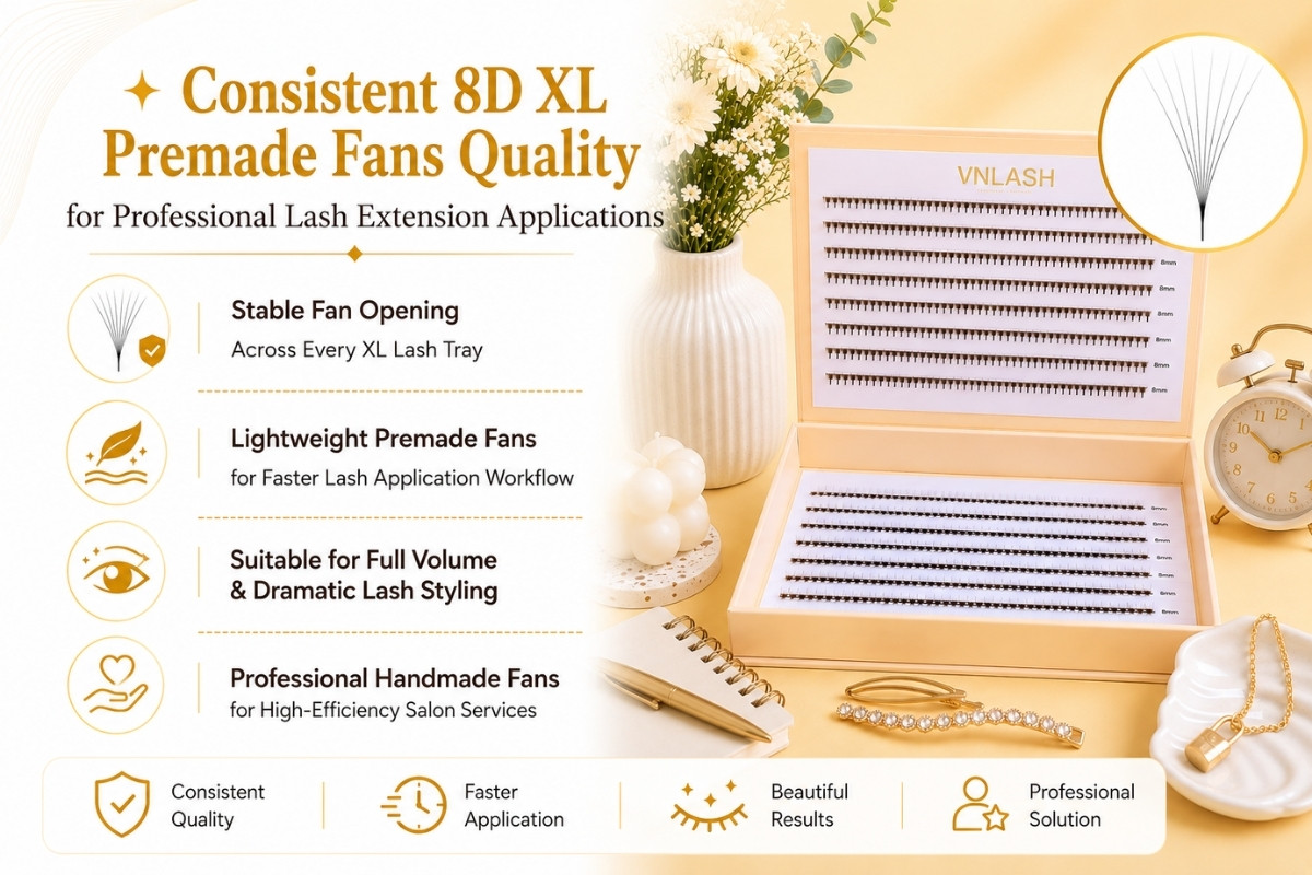Consistent 8D XL Premade Fans Quality for Professional Lash Extension Applications