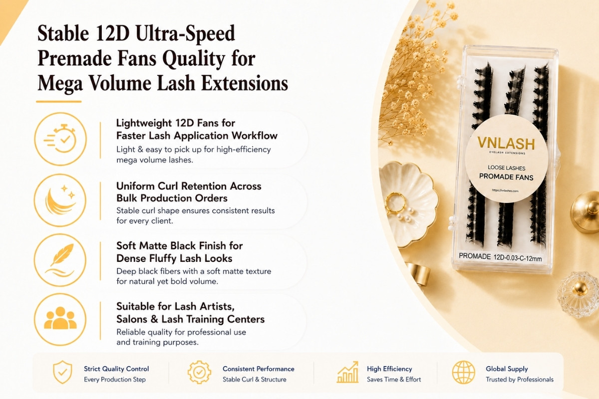 Stabile Qualität der 12D Ultra-Speed vorgefertigten Fächer für Mega-Volumen-Wimpernverlängerungen