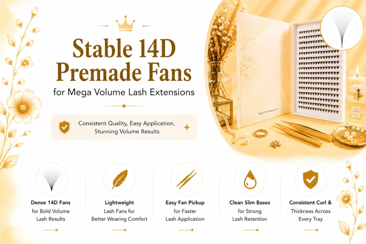 Stable 14D Premade Fans for Mega Volume Lash Extensions