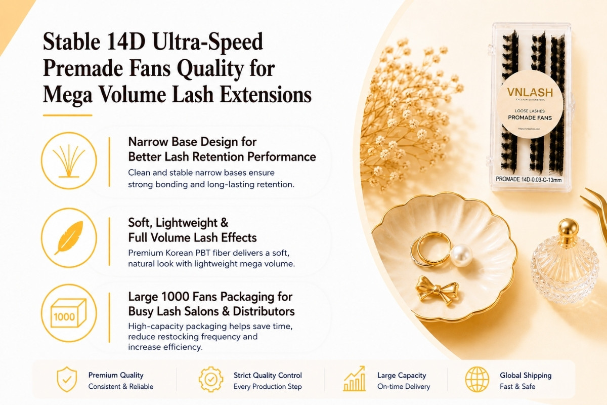 Konstante Qualität der 14D Ultra-Speed Vorgefertigten Wimpernfächer für Mega-Volumen-Wimpernverlängerungen
