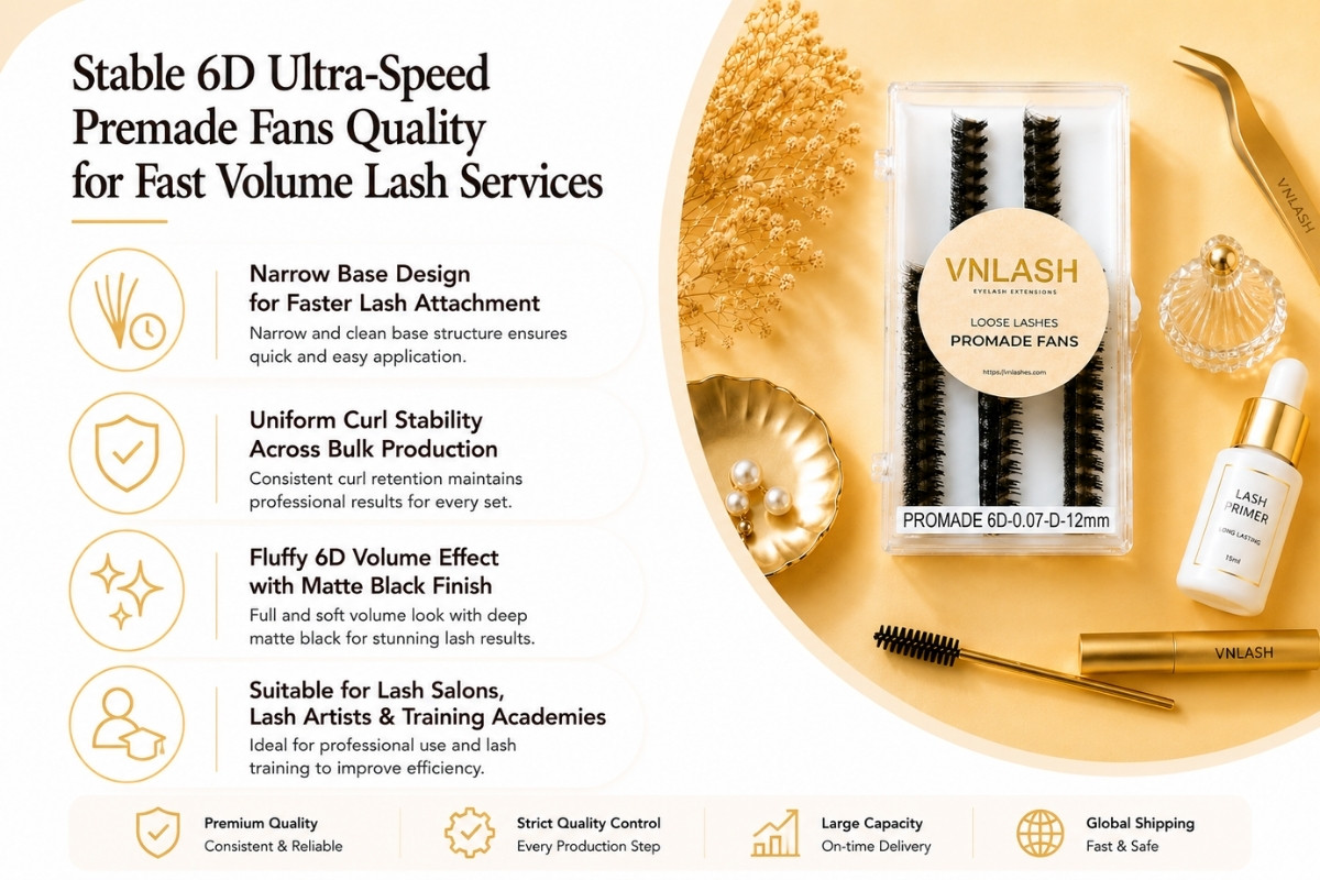 Stable 6D Ultra-Speed Premade Fans Quality for Fast Volume Lash Services