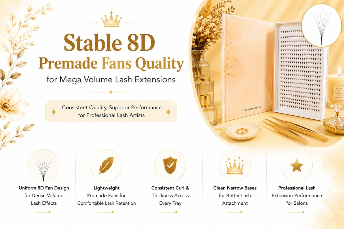 Stable 8D Premade Fans Quality for Mega Volume Lash Extensions