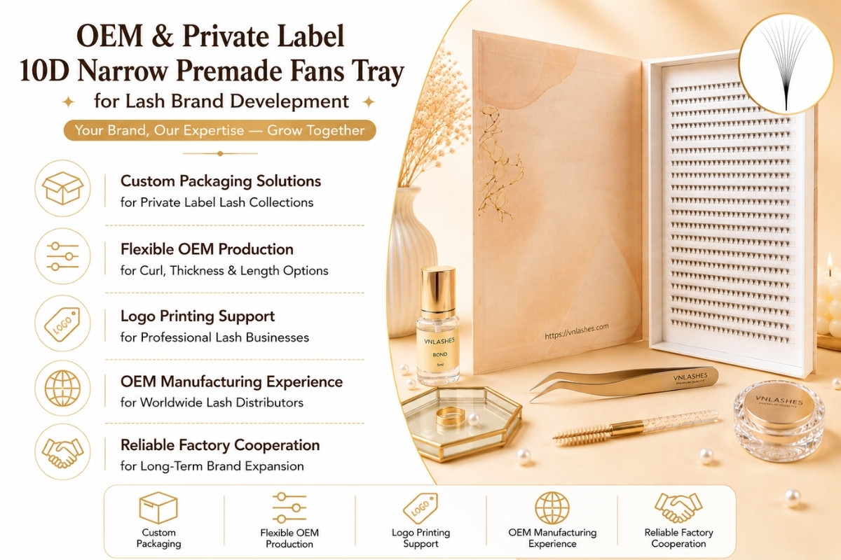 OEM & Private Label 10D Narrow Premade Fans Tray for Lash Brand Development